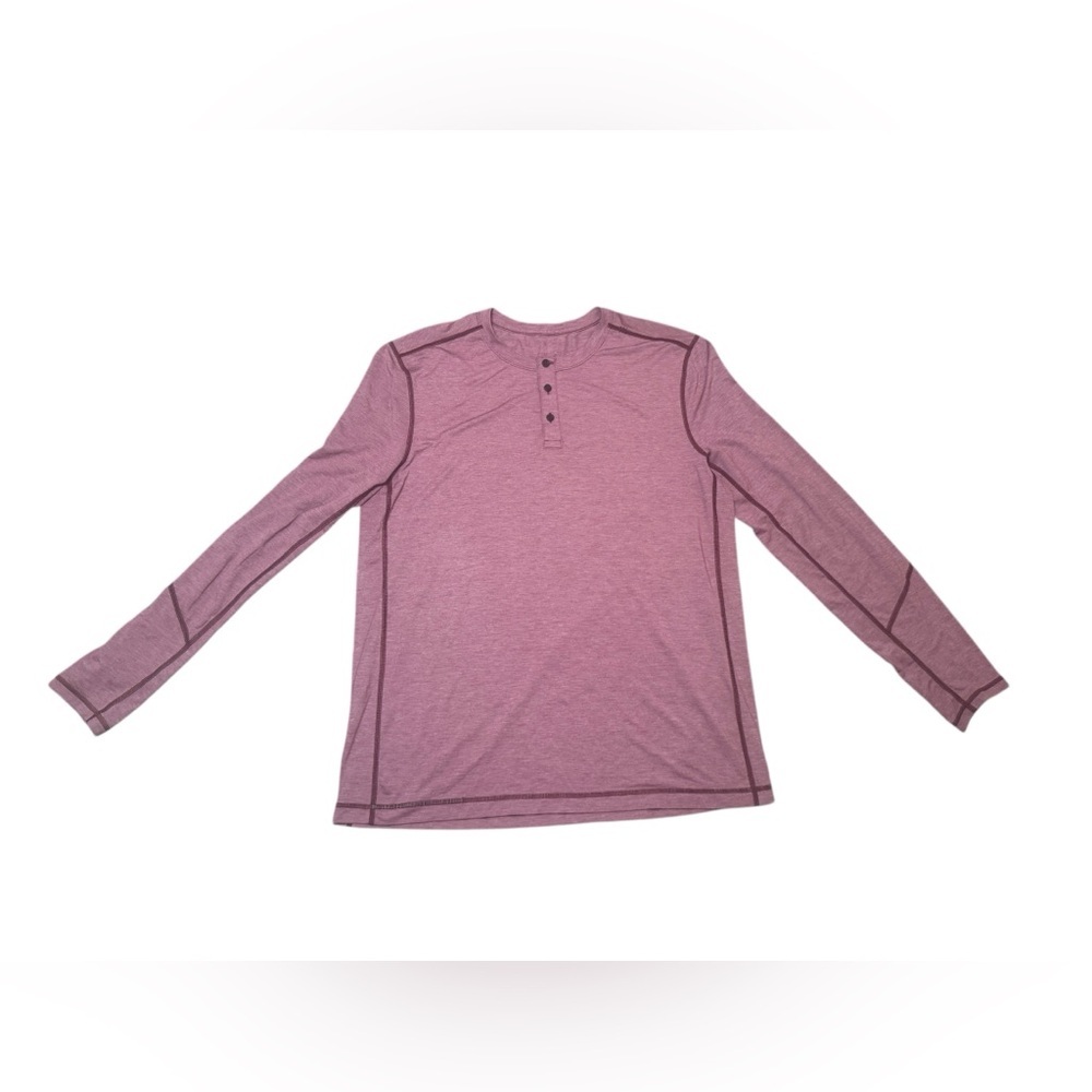 Lululemon Men's T.H.E. Henley Heathered Rosewood XXL Athletic Training